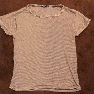 Crop top soft t shirt - red/white stripe